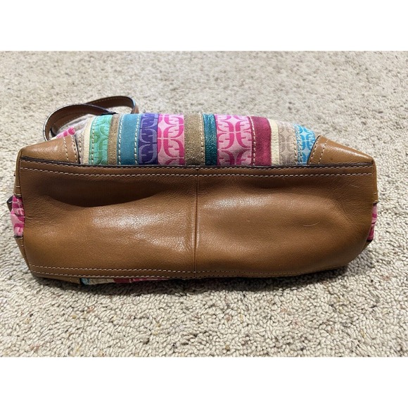 FOSSIL HANDBAG Signature Jacquard & Leather Purse Hand Bag Stripe C24 - Picture 9 of 16